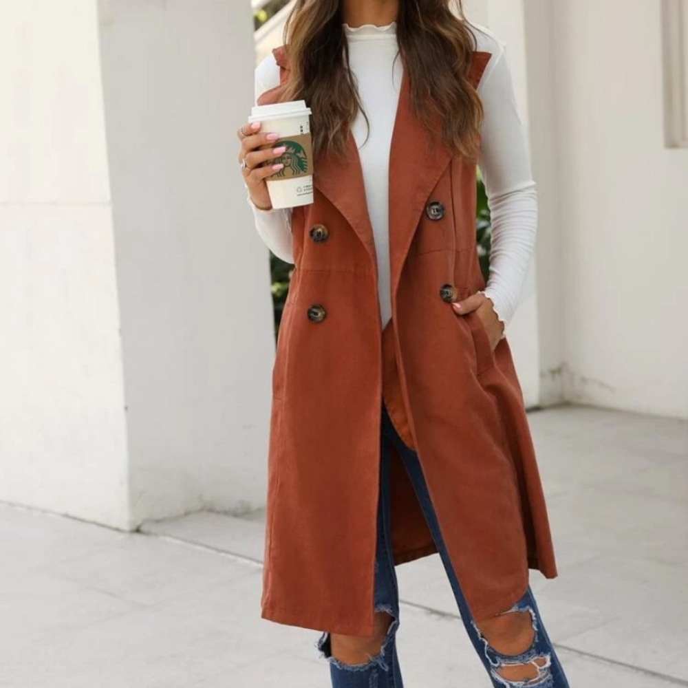 Pink trench coat